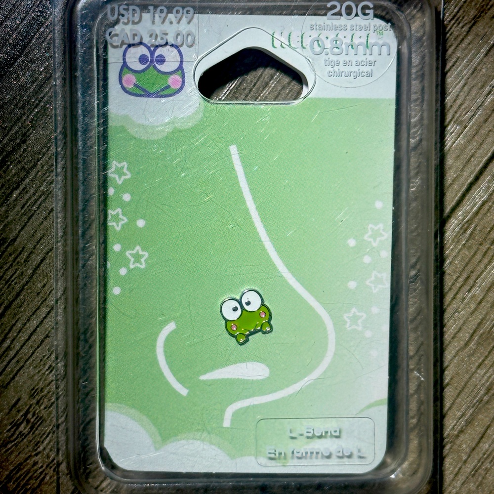 Hello Kitty and Friends Kerropi Nose stud, 20g stainless steel accessory. NWT.